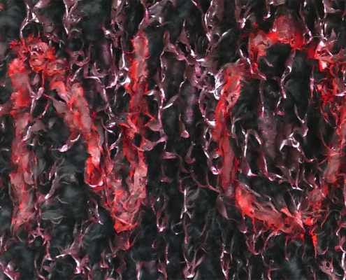 the big word (textile and acrylic 60 cm x 60cm)