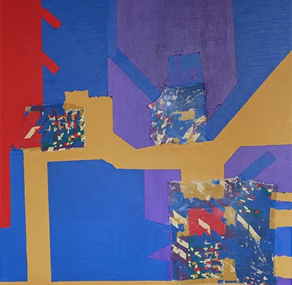 the path (textile, acrylic on canvas 60cmx60cm)