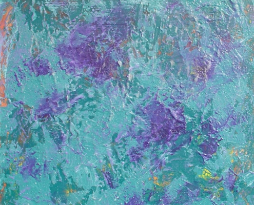 Diving in deep waters (mixed media on canvas 60x60)