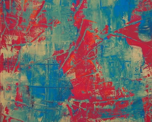 Emotions on a broken glass (mixed media on canvas 40x40)