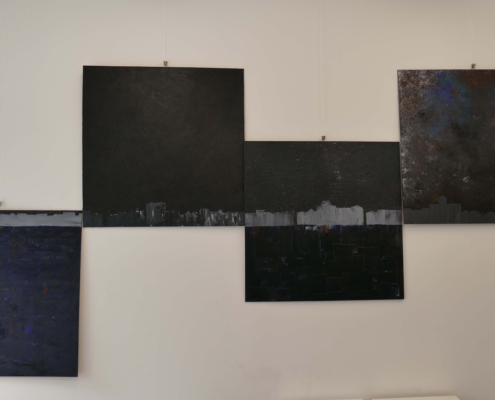 Imprint (oil on wood. 4 panitings 100 cm x 100 cm)