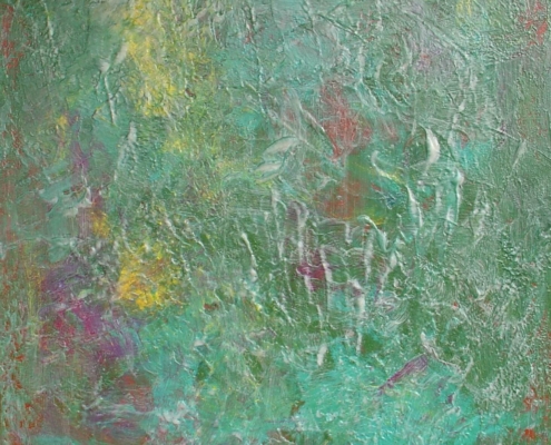 Step out in the mist (mixed media on canvas 60x60)