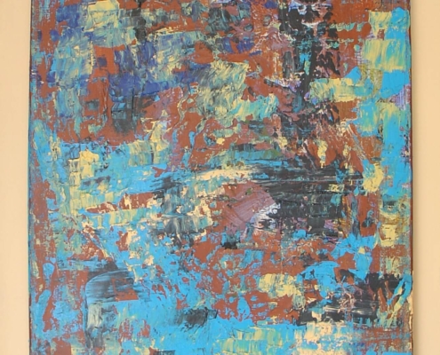 Suitcases for a long trip (mixed media on canvas 50x70 in 60x80)