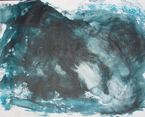 The wave (mixed media on paper 50x70)